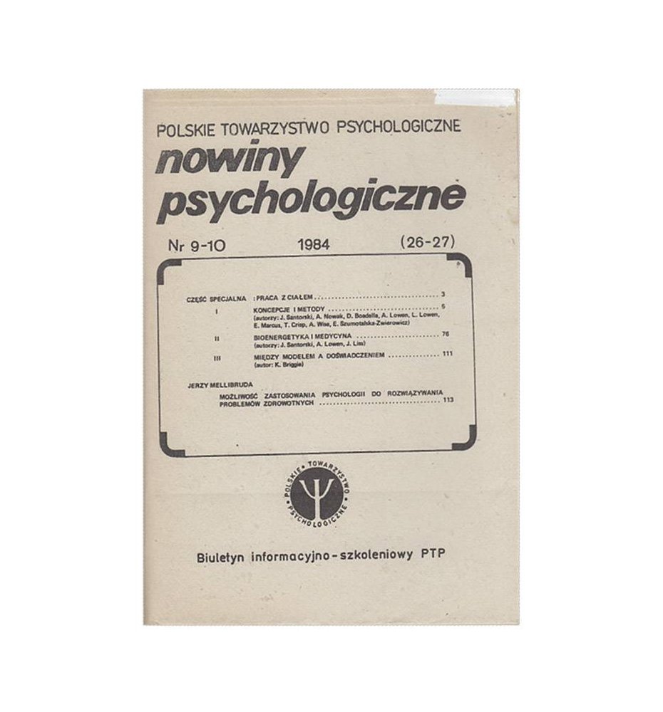 Nowiny psychologiczne 9-10 (26-27) 1984