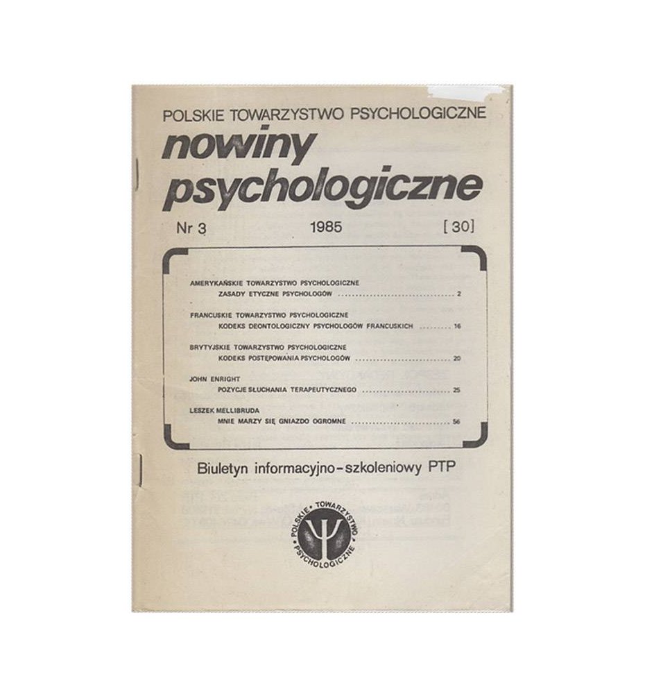 Nowiny psychologiczne 3 (30) 1985