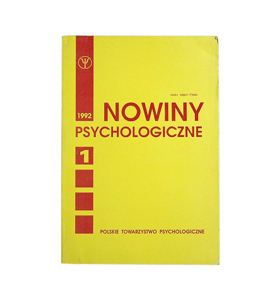 Nowiny psychologiczne 1(78) 1992