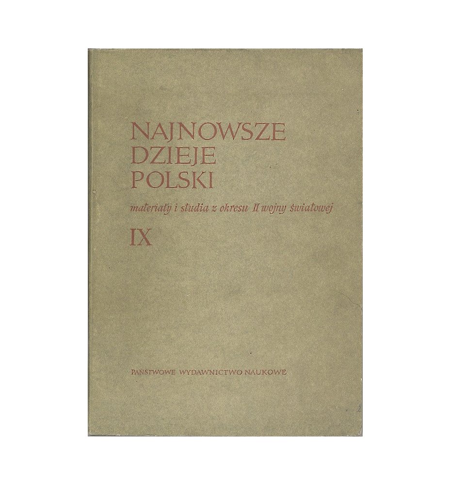 Najnowsze Dzieje Polski, tom IX